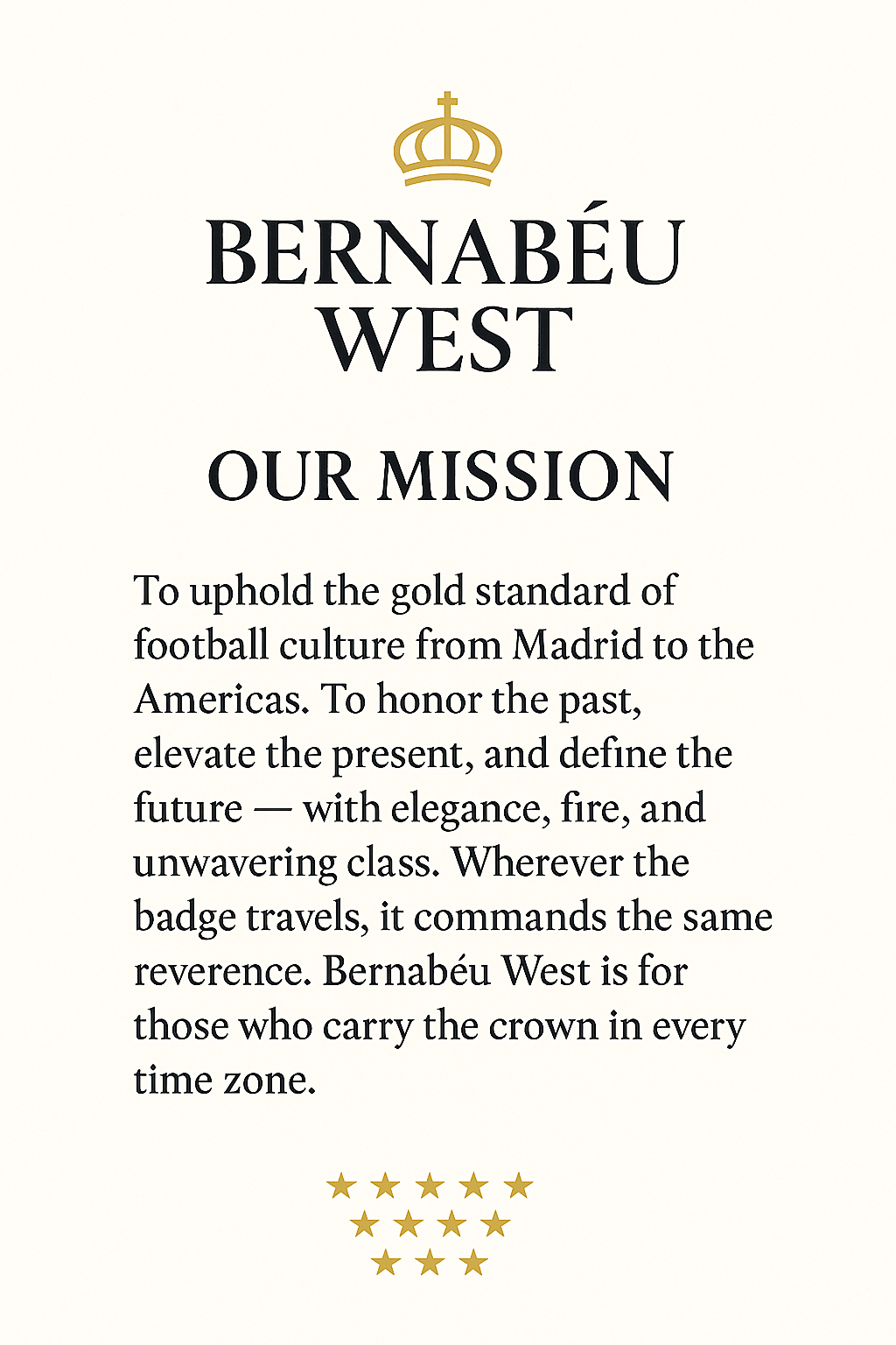 Bernabéu West Premium Merchandise - Fan-made Real Madrid inspired apparel - Image 1